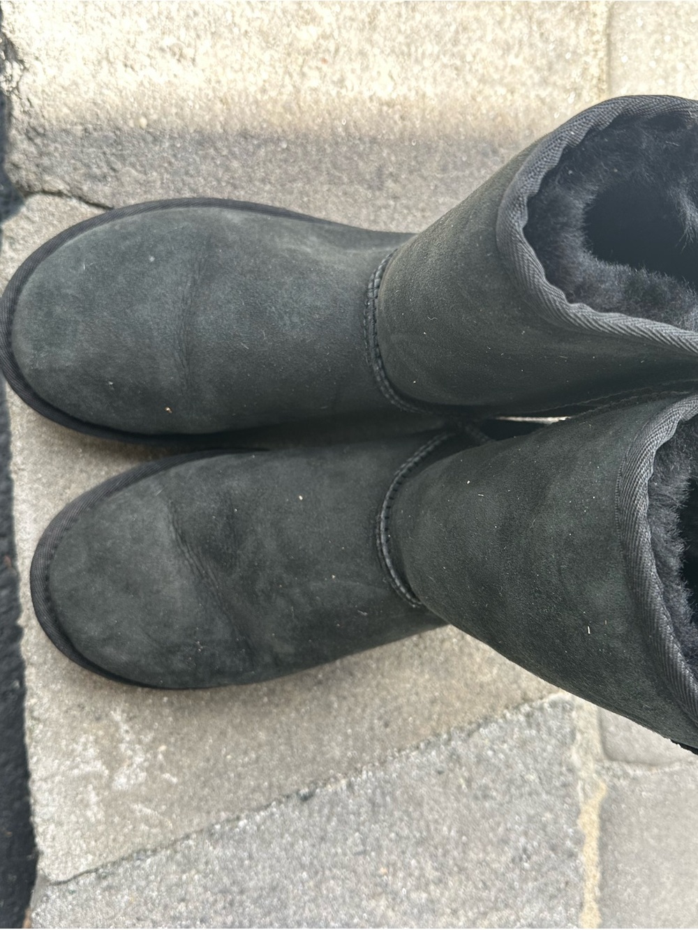 UGG Black Classic Short Suede Shearling Boots
